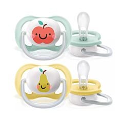 Philips Avent Ultra Air Happy Tétine Pomme - 0-6M - 2 Pièces