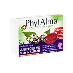 PhytAlma Pastilles Gum Fleurs de Sureau Sans Sucre + Stevia 50g