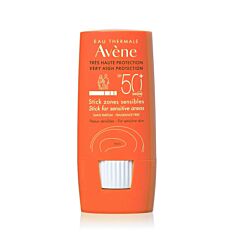 Avène Zon SPF 50+ Stick gevoelige zones Zeer hoge zonnebescherming, Gevoelige huid 8gr