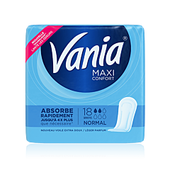Vania Maxi Confort Normal 18 Serviettes Hygiéniques