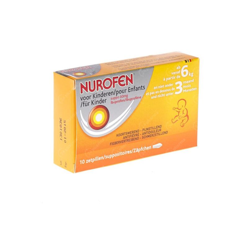 Nurofen Enfants 6kg 3 Mois Suppositoires 60mg 10 Pieces Acheter Commander En Ligne 24pharma
