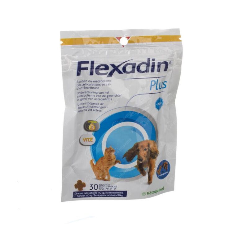 FLEXADIN : Supplément nutritionnel pour le soutien du métabolisme  articulaire chez le chien et le chat.