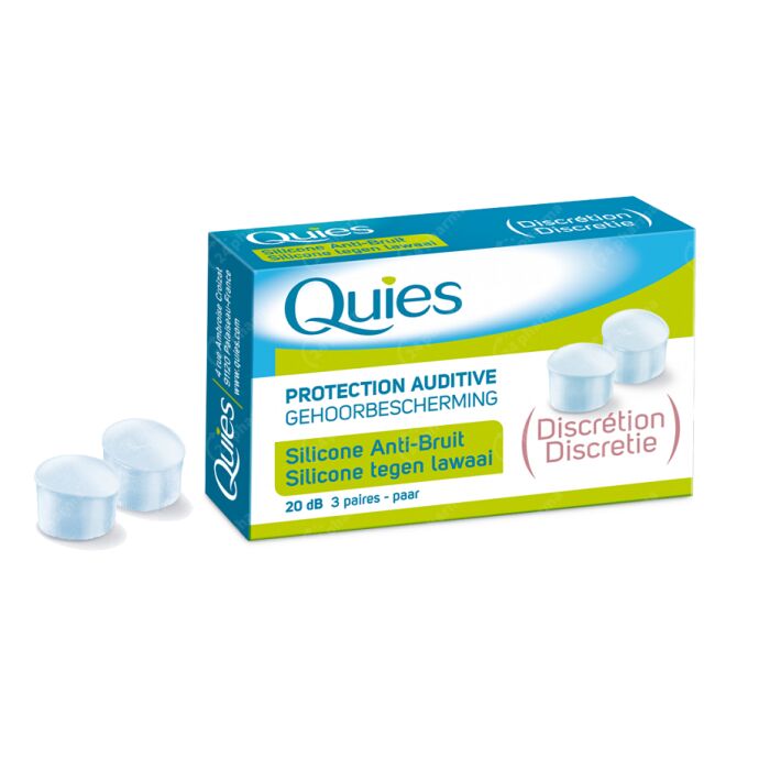 Quies Protection Auditive Silicone Anti-Bruit Discrétion 20dB 3 Paires  Acheter / Commander En Ligne ✓