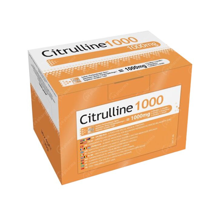 Rondlopen kortademigheid artikel Citrulline 1000 30x4g Poederzakjes online Bestellen / Kopen