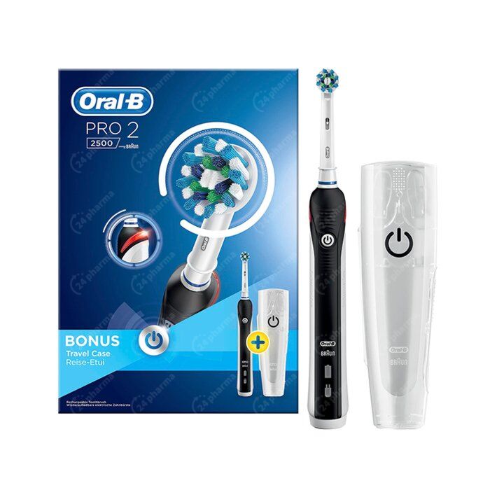 Maestro Touhou draadloos Oral B Pro 2500 Cross Action Elektrische Tandenborstel Zwart + Travel Case  online Bestellen / Kopen