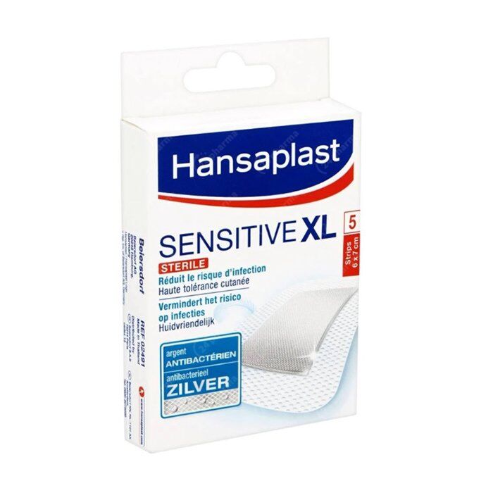Hansaplast Sensitive XL Pleister 6cmx7cm 5 Strips online Bestellen / Kopen