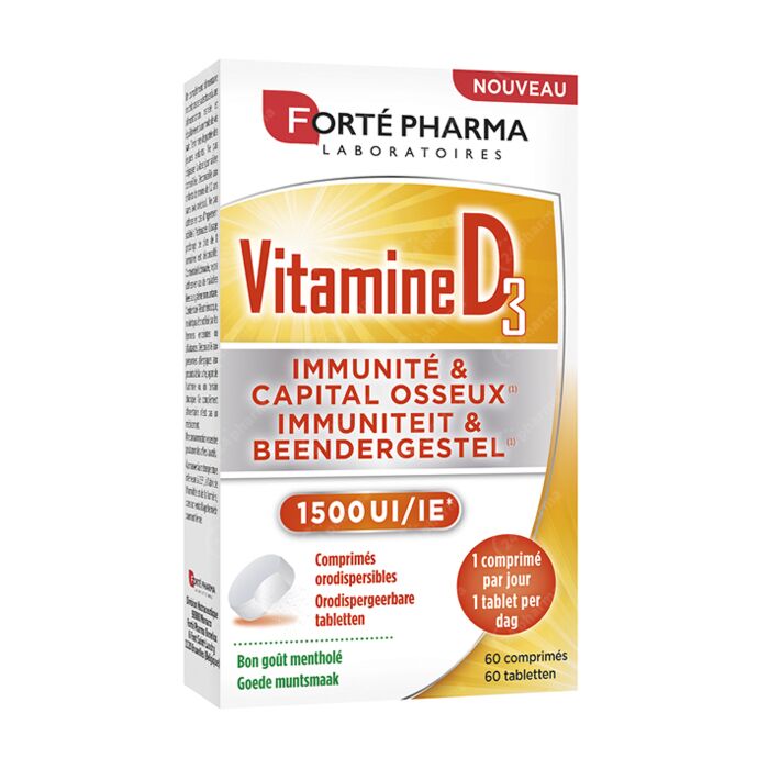 Mannelijkheid Afgekeurd lens Forté Pharma Vitamine D3 1500UI 60 Smelttabletten online Bestellen / Kopen