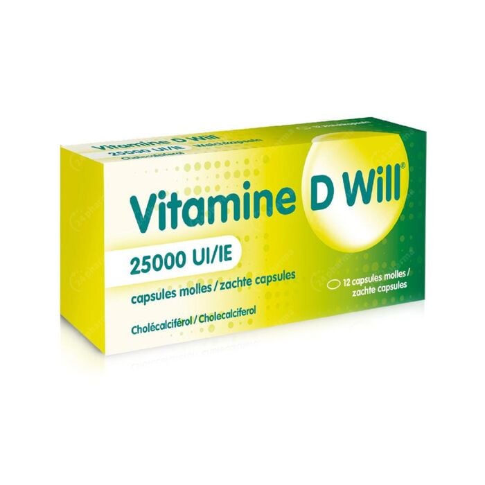 pin Muf Beukende Vitamine D Will 25000IE 12 Zachte Capsules online Bestellen / Kopen