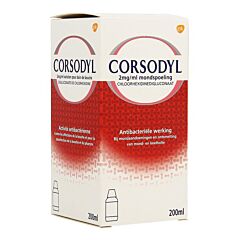Corsodyl 2mg/ml Solution pour Bain de Bouche Flacon 200ml