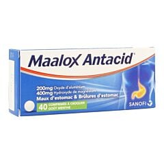 Maalox Antacid Goût Menthe 40 Comprimés à Croquer