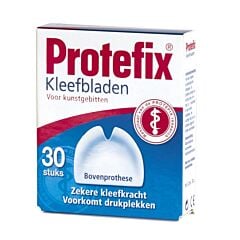 Protefix Feuilles Adhésives Prothèse Dentaire Supérieure 30 Pièces