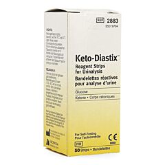 Keto Diastix Analyse Urine 50 Bandelettes Reactives
