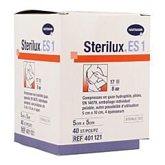 Hartmann Sterilux ES1 Compresses Stériles 8 Plis 5x5cm 40x1 Pièce