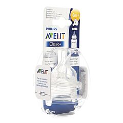 Philips Avent Classic+ Anti Colic Zuigspeen 6M+ - Snelle Toevoer - 2 Stuks
