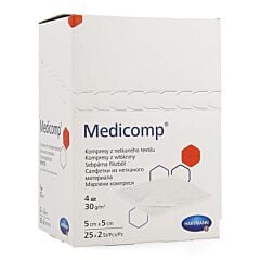 Hartmann Medicomp Compresses Stériles 4 Plis 5x5cm 25x2 Pièces