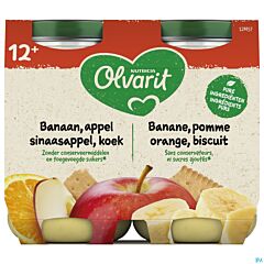 Olvarit Banane-Pomme-Orange-Biscuit 12m+ 2x200g