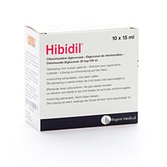 Hibidil Solution pour Application Cutanée 10 Unidoses x 15ml