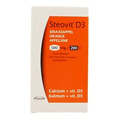 Steovit D3 Orange Calcium + Vitamine D3 500mg/200Ui 60 Comprimés à Croquer