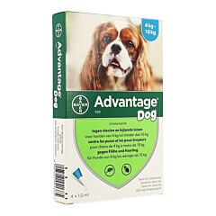 Advantage Dog Spot-On 100 Chiens 4-10kg 4 Pipettes x 1,0ml