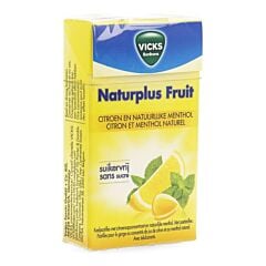 Vicks Naturplus Fruit Pastilles pour la Gorge Citron & Menthol Naturel Boîte 40g