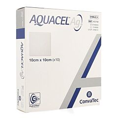 Aquacel Ag Pansement Hydrofiber Stérile 10x10cm 10 Pièces