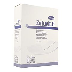 Hartmann Zetuvit E Pansements Absorbants Doux Stériles 10cmx10cm 10 Pièces