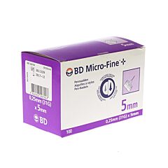 BD Micro-Fine+ Aiguille à Stylo 31G 5mm 100 Pièces