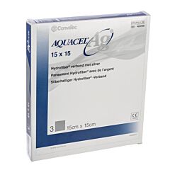 Aquacel Ag Pansement Hydrofiber Stérile 15x15cm 3 Pièces