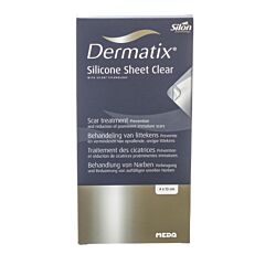 Dermatix Silicone Sheet Clear Feuille de Silicone Adhésive 4cmx13cm 1 Pièce