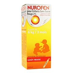 Nurofen Enfant +3M Suspension Sans Sucre 2% - Fraise - 200ml