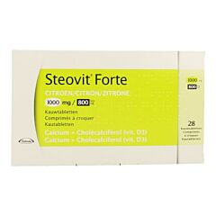 Steovit Forte Citron Calcium + Vitamine D3 1000mg/800Ui 28 Comprimés à Croquer