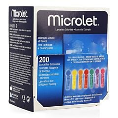 Bayer Microlet Steriel Gekleurd Lancet 200 Stuks