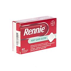 Rennie Mint Sans Sucre 60 - Comprimés à Croquer