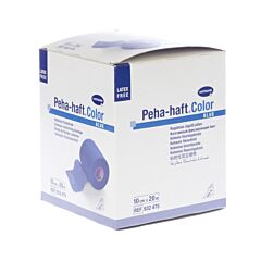 Hartmann Peha Haft Color Latexfree Cohesieve Fixatiezwachtel Blauw - 10cmx20m - 1 Stuk