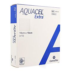 Aquacel Extra Verband Hydrofiber + Versterking 10x10cm 10 Stuks