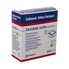 Cutimed Siltec Sorbact Schuimverband 7,5x7,5cm - 10 Stuks