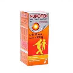 Nurofen Enfants 20kg / 6 à 12 ans Orange 4% Sirop Sans Sucre Orange Flacon 150ml
