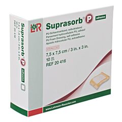 Suprasorb P Mousse Pu Adhésive - 7,5x7,5cm - 10 Pièces