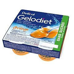 Delical Gelodiet Eau Gélifiée Sans Sucres Orange Pot 4x120g