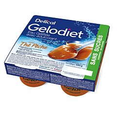 Delical Gelodiet Eau Gélifiée Sans Sucres Thé Pêche Pot 4x120g