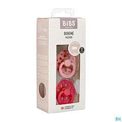 Bibs 2 Fopspeen Boheme Duo Dusty Pink & Coral