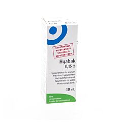 Hyabak 0,15% Solution Hydratation & Lubrification Oeil & Lentilles de Contact Flacon 10ml