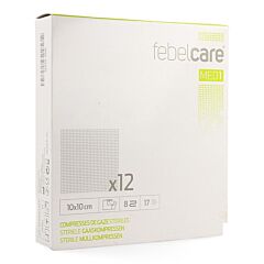 Febelcare Compresse Gaze Stérile 10x10cm 12 Pièces