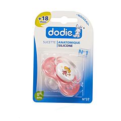 Dodie Sucette Fille Silicone avec Anneau 18m+ 1 Pièce