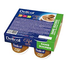 Delical Crème Dessert HP-HC Sans Sucres Café Pot 4x125g