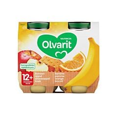Olvarit Banane-Pomme-Orange-Biscuit 12m+ 2x200g