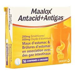 Maalox Antacid+Antigas 16 Comprimés à Croquer