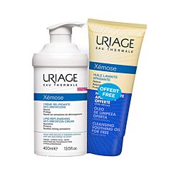 Uriage Xémose Crème Relipidante Anti-Irritations Flacon Airless 400ml + PROMO Huile Lavante Apaisante Tube 200ml GRATUITE