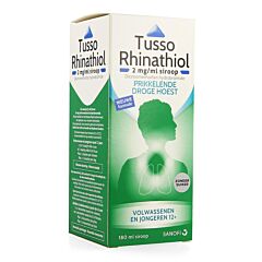 Tusso Rhinathiol Siroop Droge Hoest Zonder Suiker 180ml