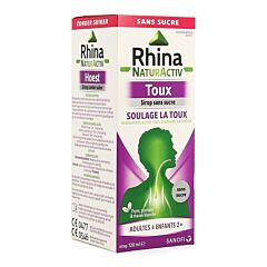 Rhina NaturActiv Toux Adultes & Enfants + de 2 ans Sirop Sans Sucre Flacon 120ml